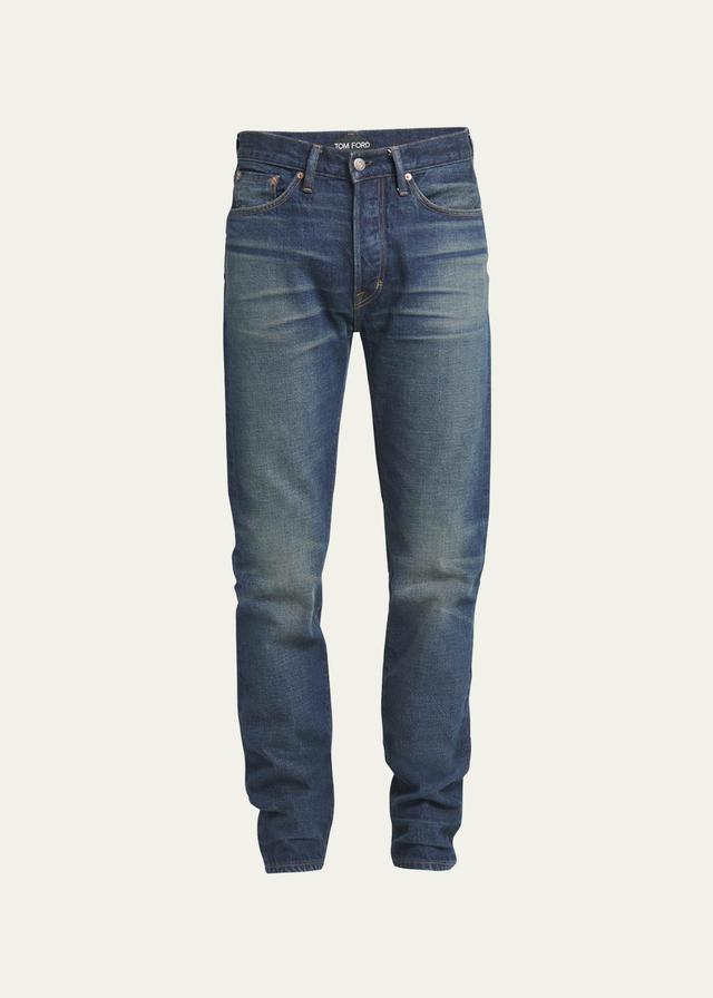 Mens Selvedge Denim Slim-Leg Jeans Product Image