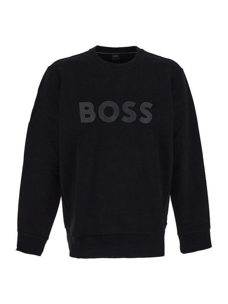 Boss  Logo Printed Crewneck Sweatshirt In Black Product Image