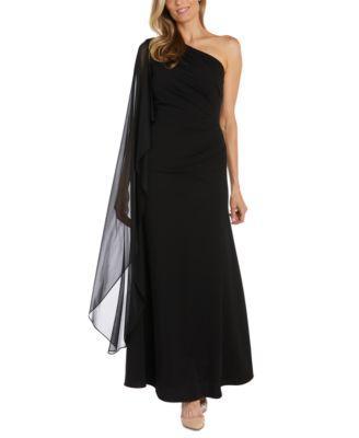 Women's One-Shoulder Cape Gown Product Image