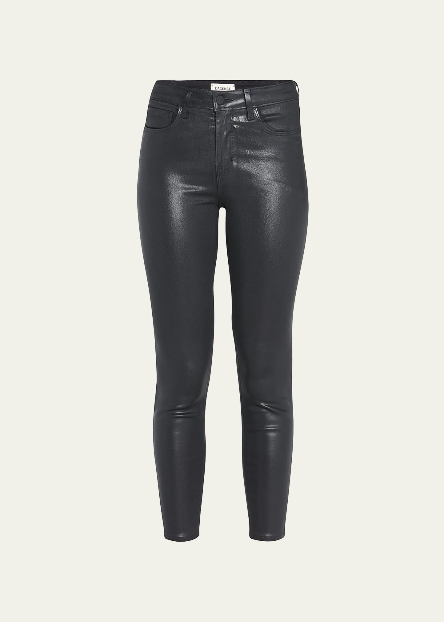 LAGENCE Coated High Waist Skinny Jeans Product Image