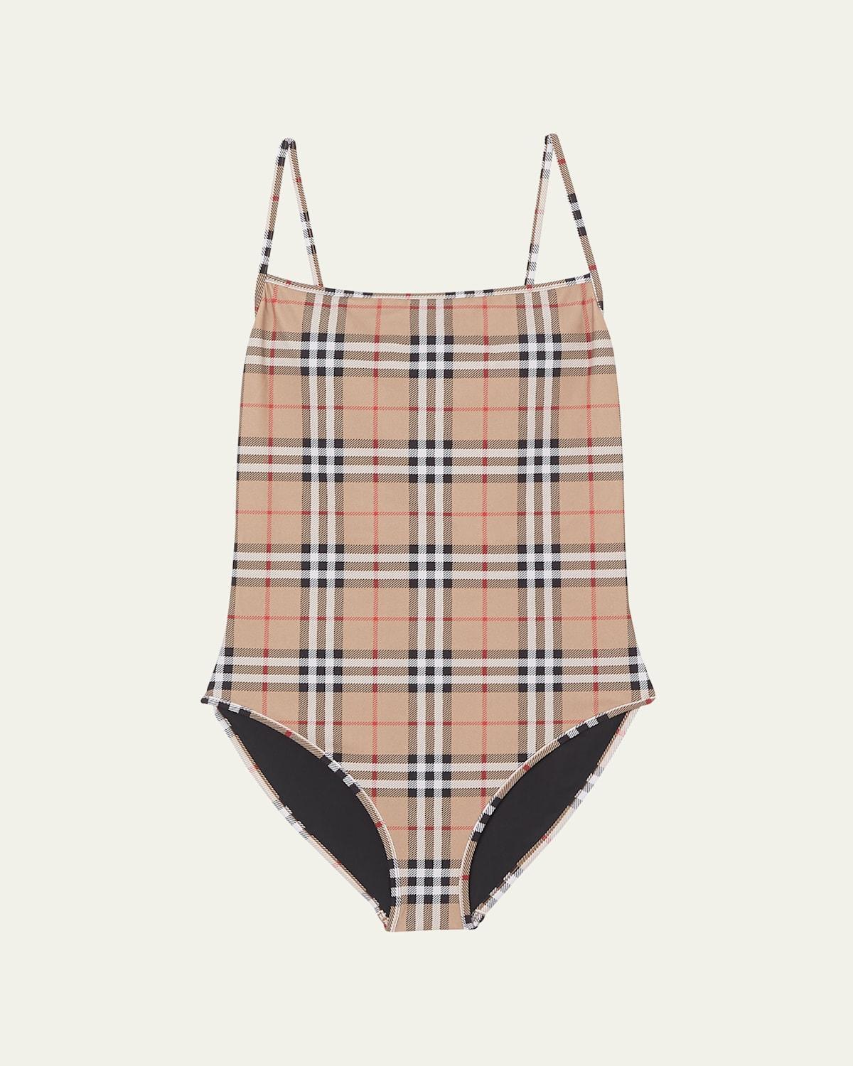 burberry Check One-Piece Swimsuit Product Image