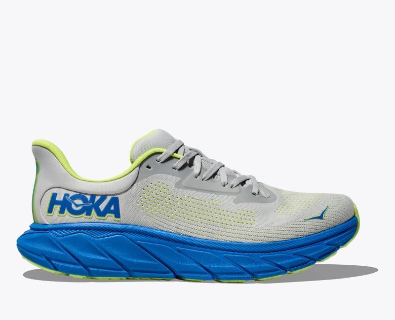 HOKA Mens Arahi 7 Shoes in Stardust/Electric Cobalt, Size 9 Product Image