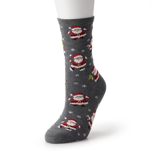 Womens Shine Tossed Santa Crew Socks Product Image