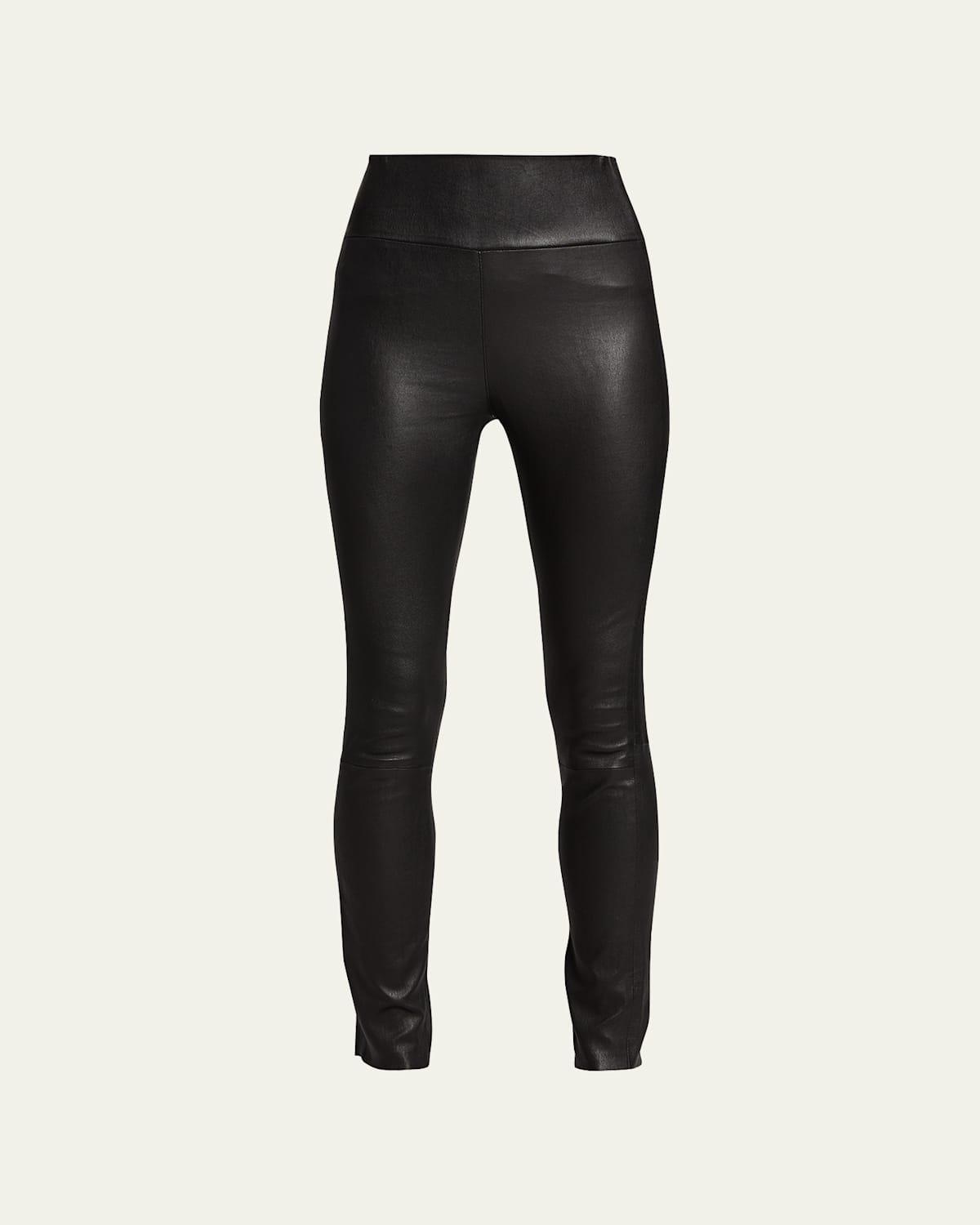 Womens Leather Ankle Leggings Product Image