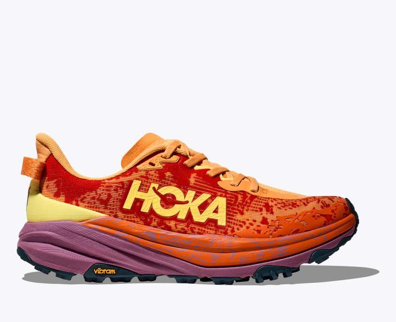 HOKA Womens Speedgoat 6 Shoes in Sherbet/Beet Root, Size 9.5 Product Image