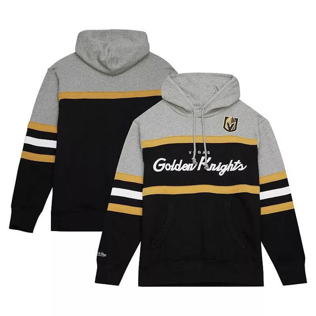 Mens Mitchell & Ness Black/Gray Vegas Golden Knights Head Coach Pullover Hoodie Product Image