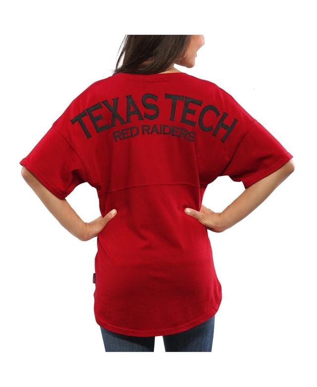 Womens Red Texas Tech Red Raiders Spirit Jersey Oversized T-shirt Product Image