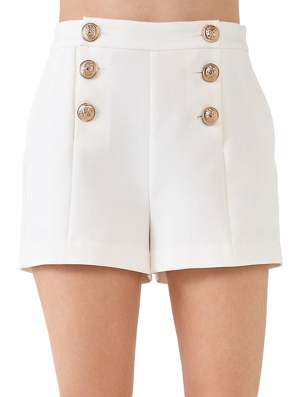 Womens Color Button Detail Shorts Product Image