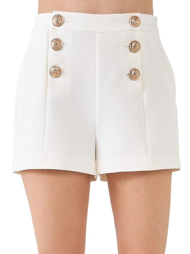 Womens Color Button Detail Shorts Product Image