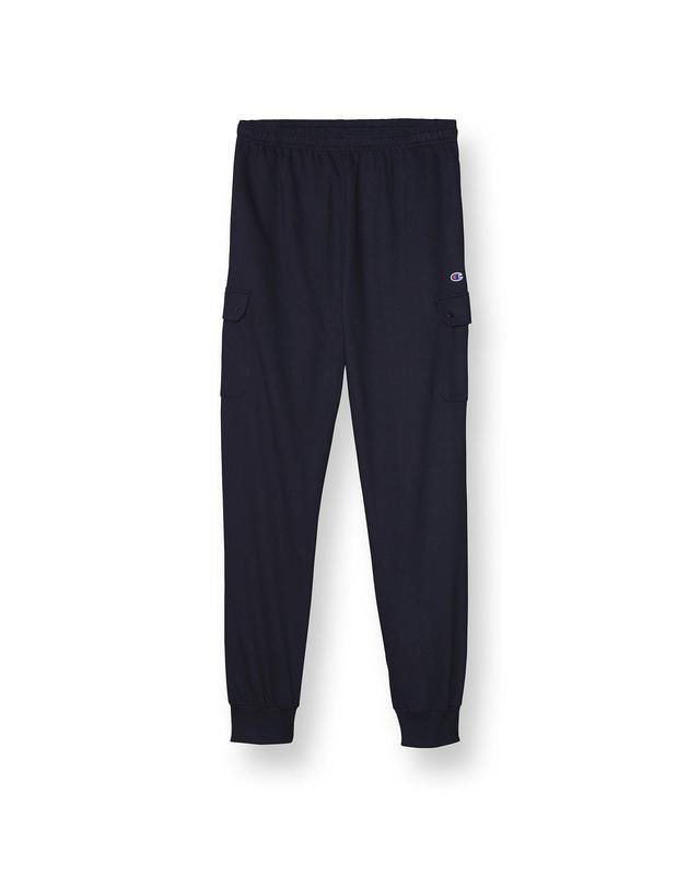 Mens Champion Big & Tall Fleece Cargo Joggers, 30-36 Navy 4XT Product Image