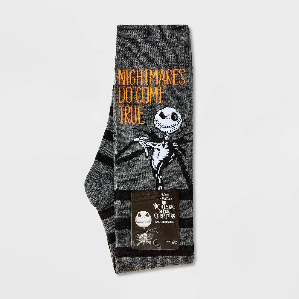 Women's Disney The Nightmare Before Christmas "Nightmares Do Come True" Knee High Socks - Charcoal Heather 4-10 Product Image