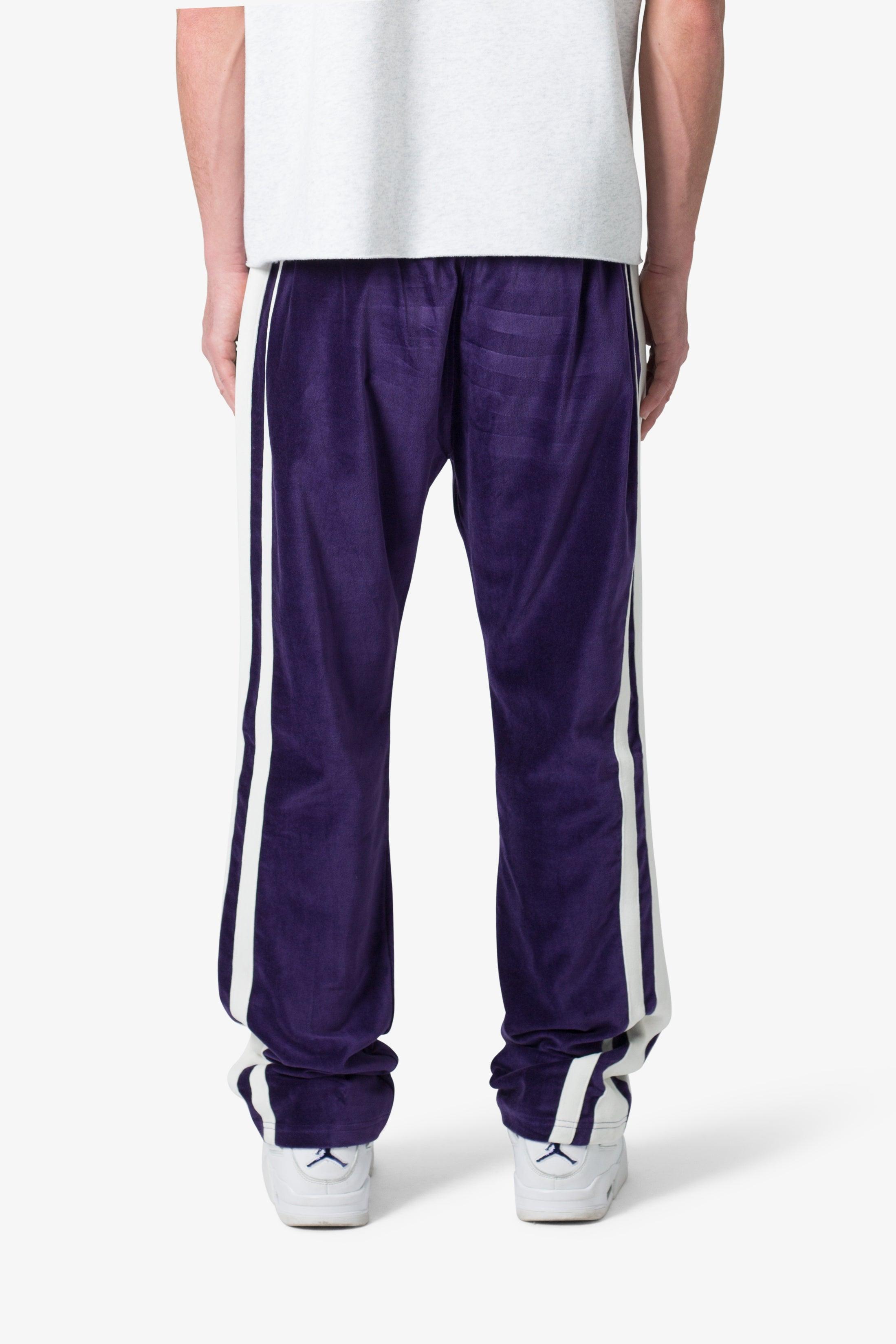 Baggy Velour Track Pants - Purple Product Image