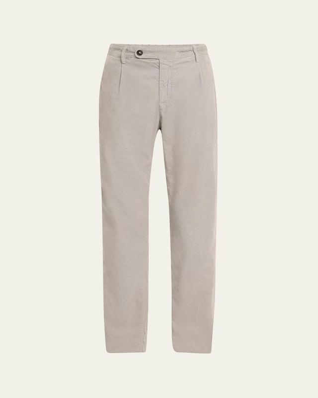 Mens Micro-Corduroy Pleated Trousers Product Image