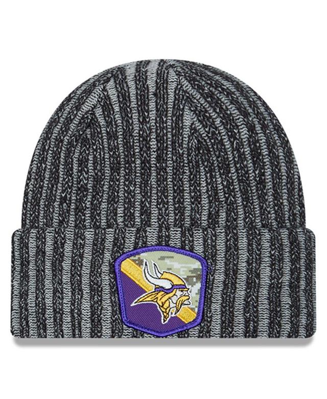 Mens New Era Black Minnesota Vikings 2023 Salute To Service Cuffed Knit Hat Product Image