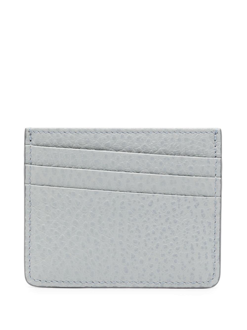 Four-stitch Leather Cardholder In Blue Product Image