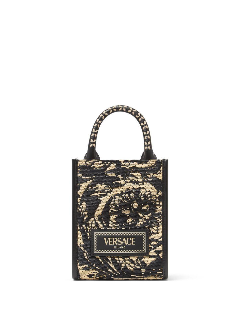 VERSACE Barocco Athena Tote Bag In Black Product Image