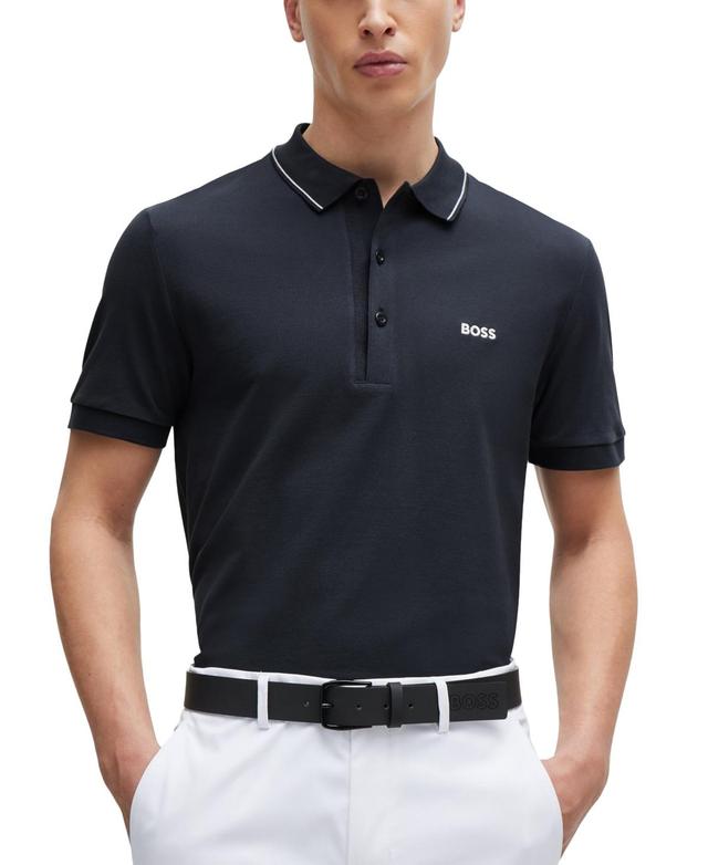 Boss by Hugo Boss Mens Tonal Logo Slim-Fit Polo Shirt Product Image