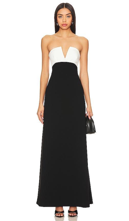 Lovers and Friends Anais Strapless Gown in Black & White Product Image