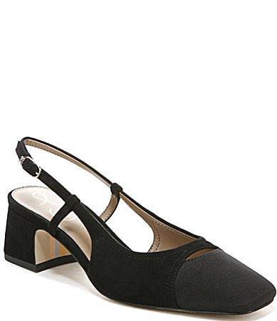 Sam Edelman Tarra Suede and Fabric Cap Toe Slingback Dress Pumps Product Image