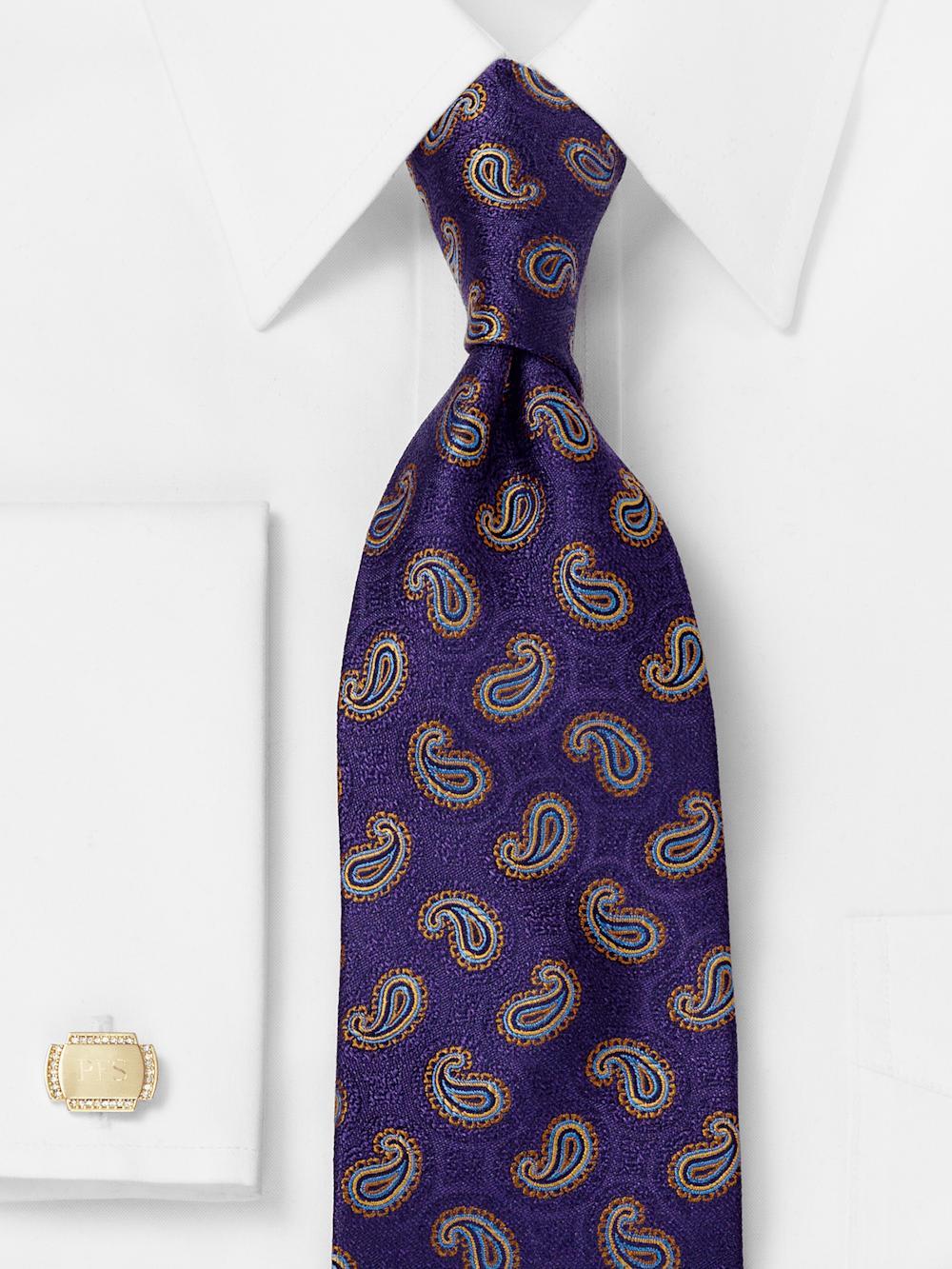 Paisley Woven Silk Tie - Purple Multi Product Image