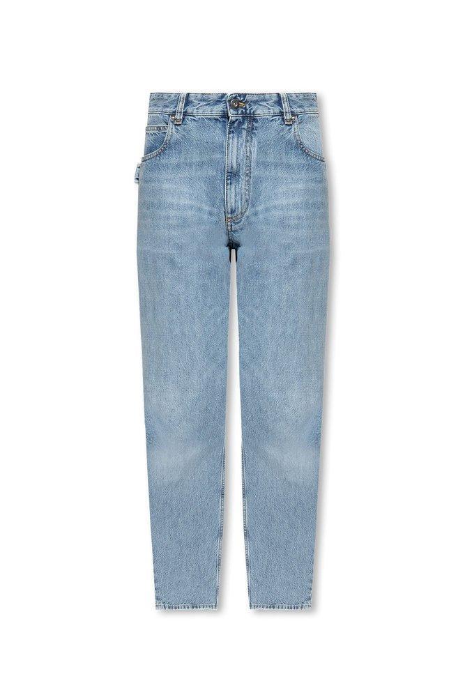 High Waist Relaxed Fitting Jeans In Blue Product Image