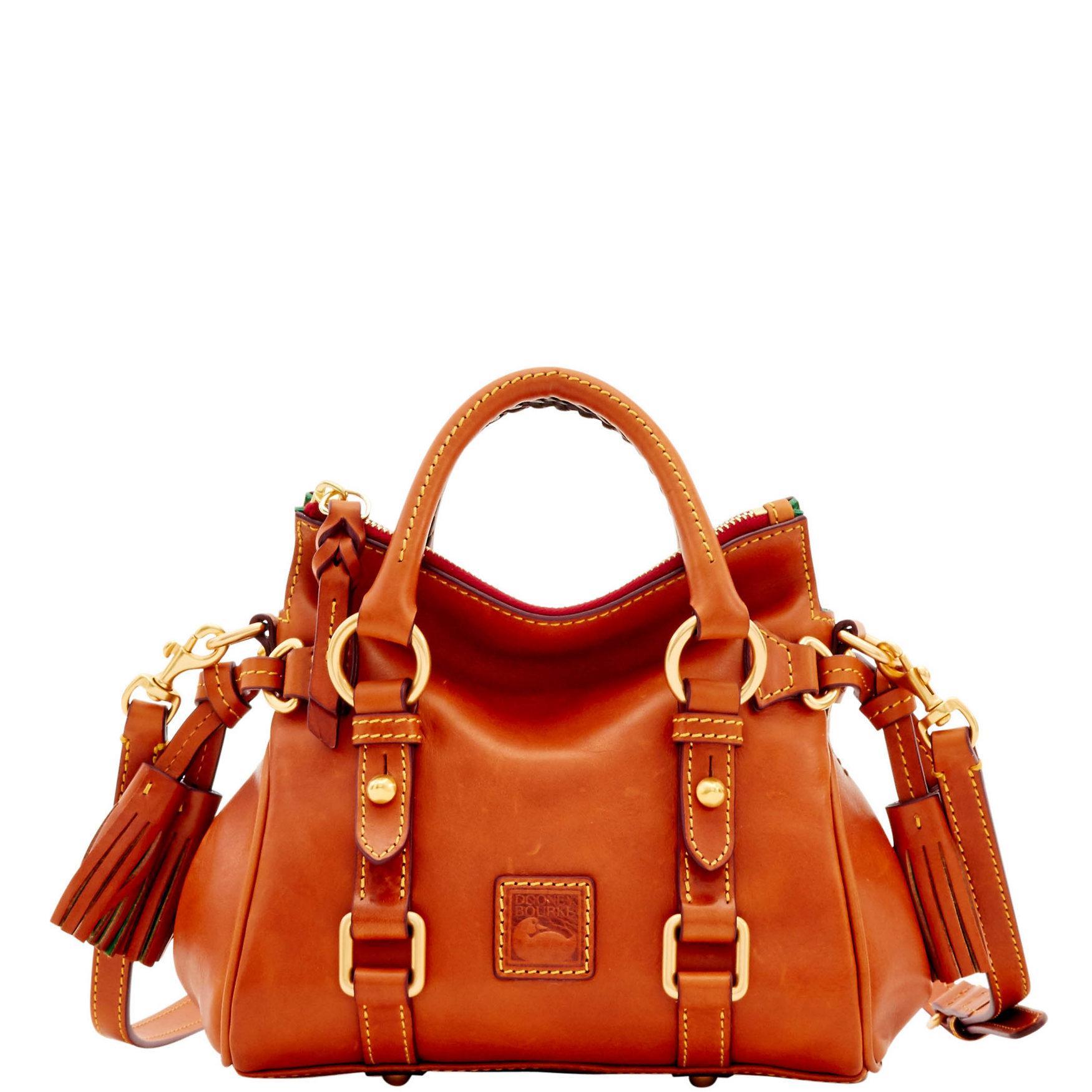 Dooney & Bourke Womens Florentine Nano Leather Satchel Bag in Red Product Image