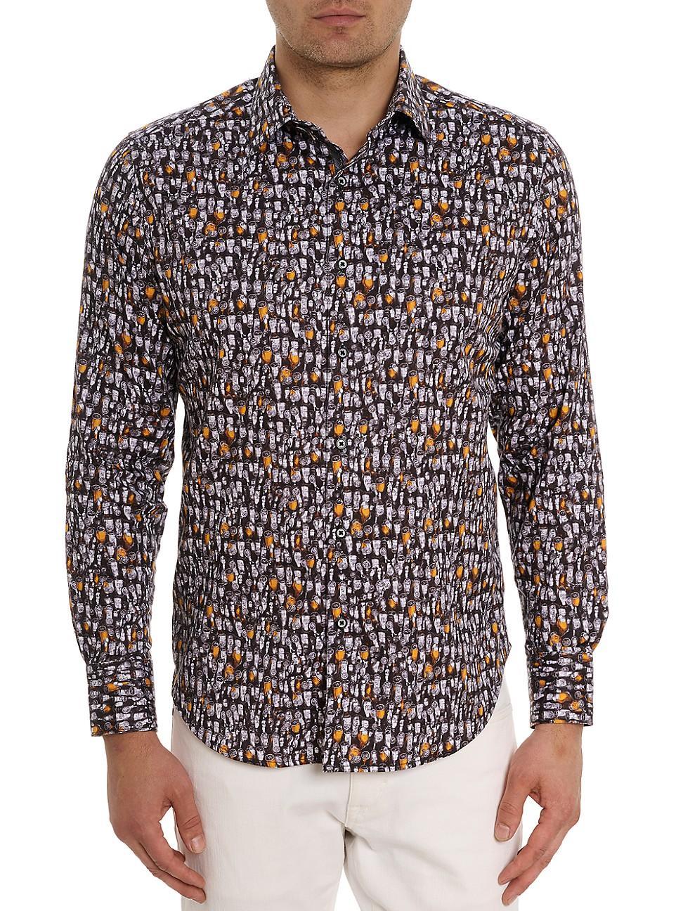 Mens Beer Bash Graphic Stretch-Cotton Shirt Product Image