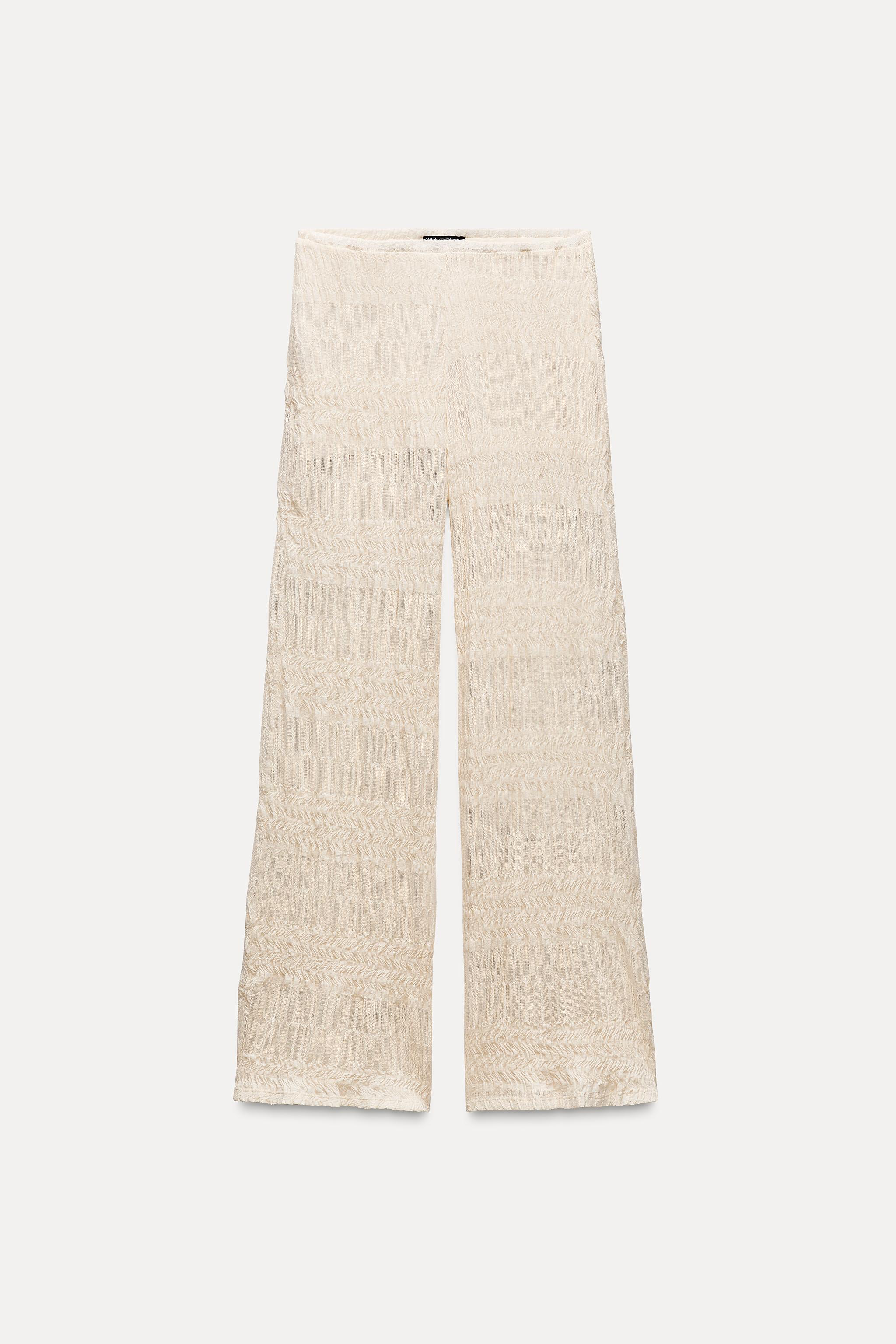 TEXTURED WIDE LEG PANTS Product Image