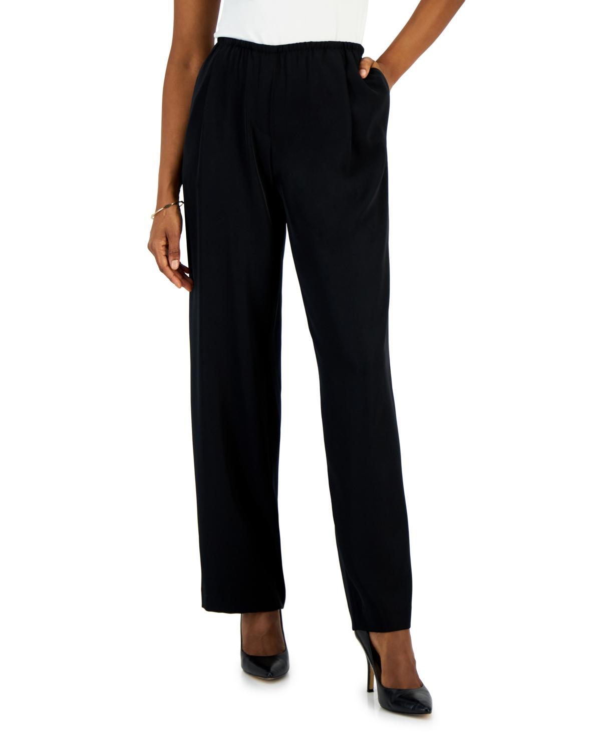 Kasper Womens Pull-On Mid-Rise Wide-Leg Pants Product Image