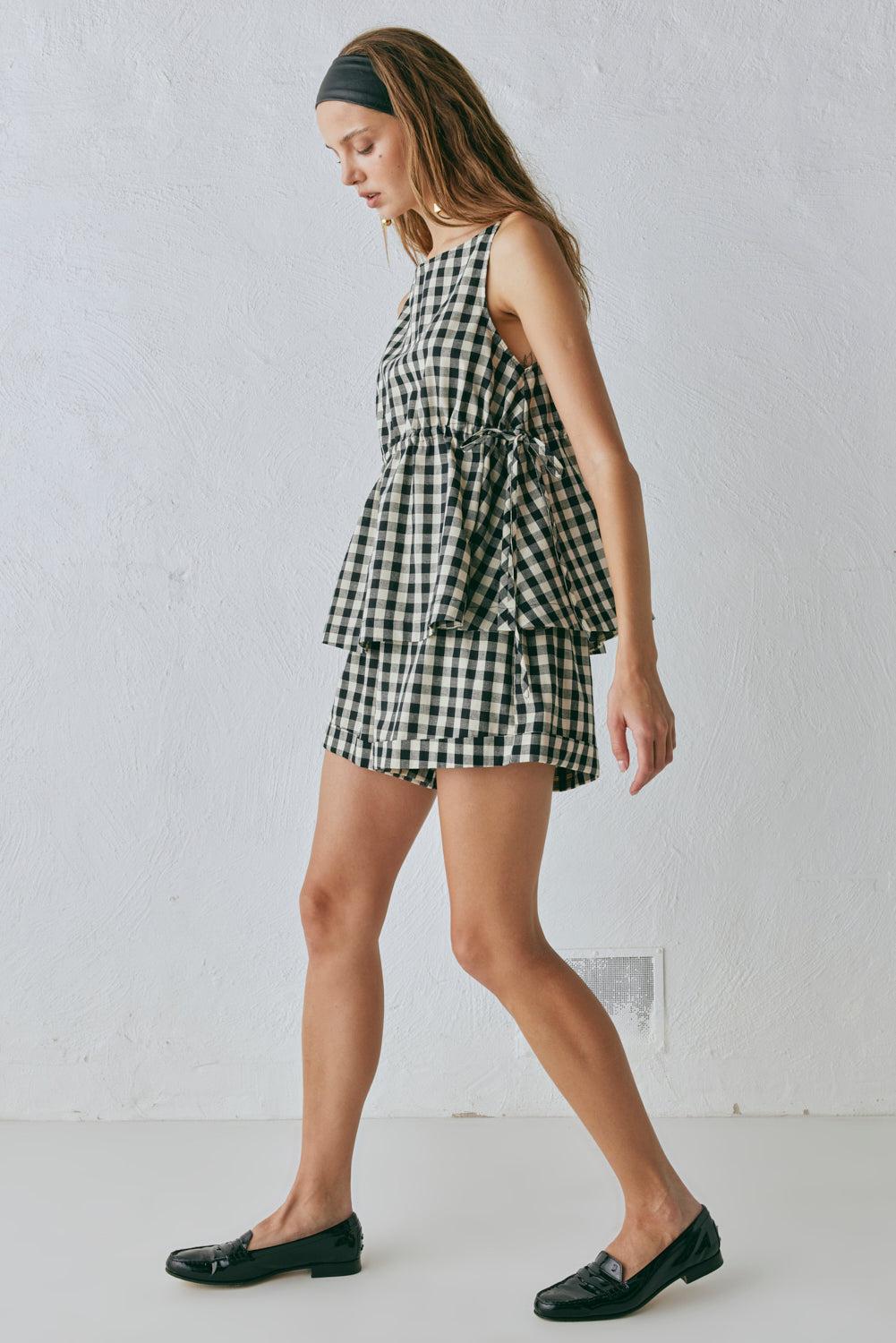 Freda Shorts Black Check Product Image