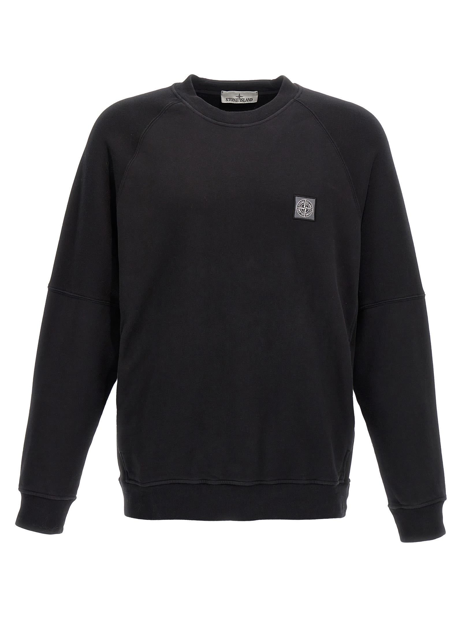 STONE ISLAND Cotton Sweatshirt In Black Product Image