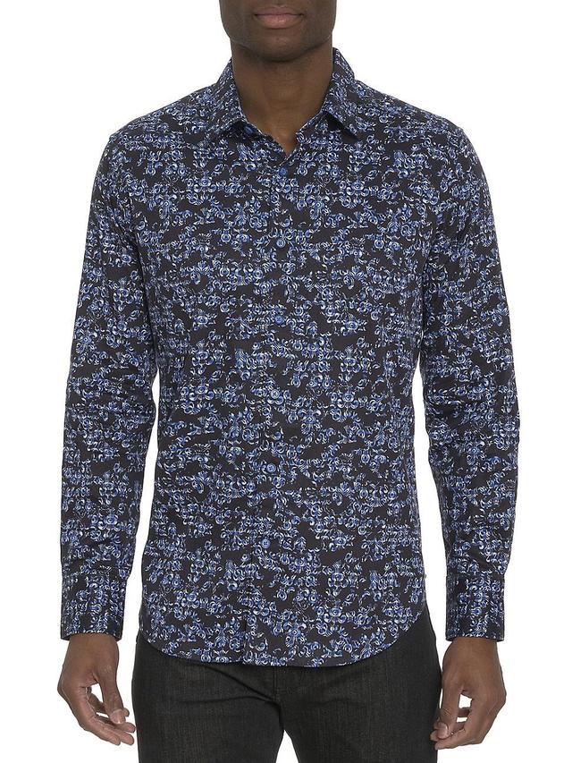 Robert Graham Merano Damask Jacquard Stretch Button-Up Shirt Product Image