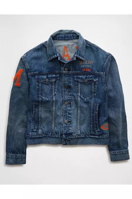 AE NFL Miami Dolphins Denim Jacket Mens product image