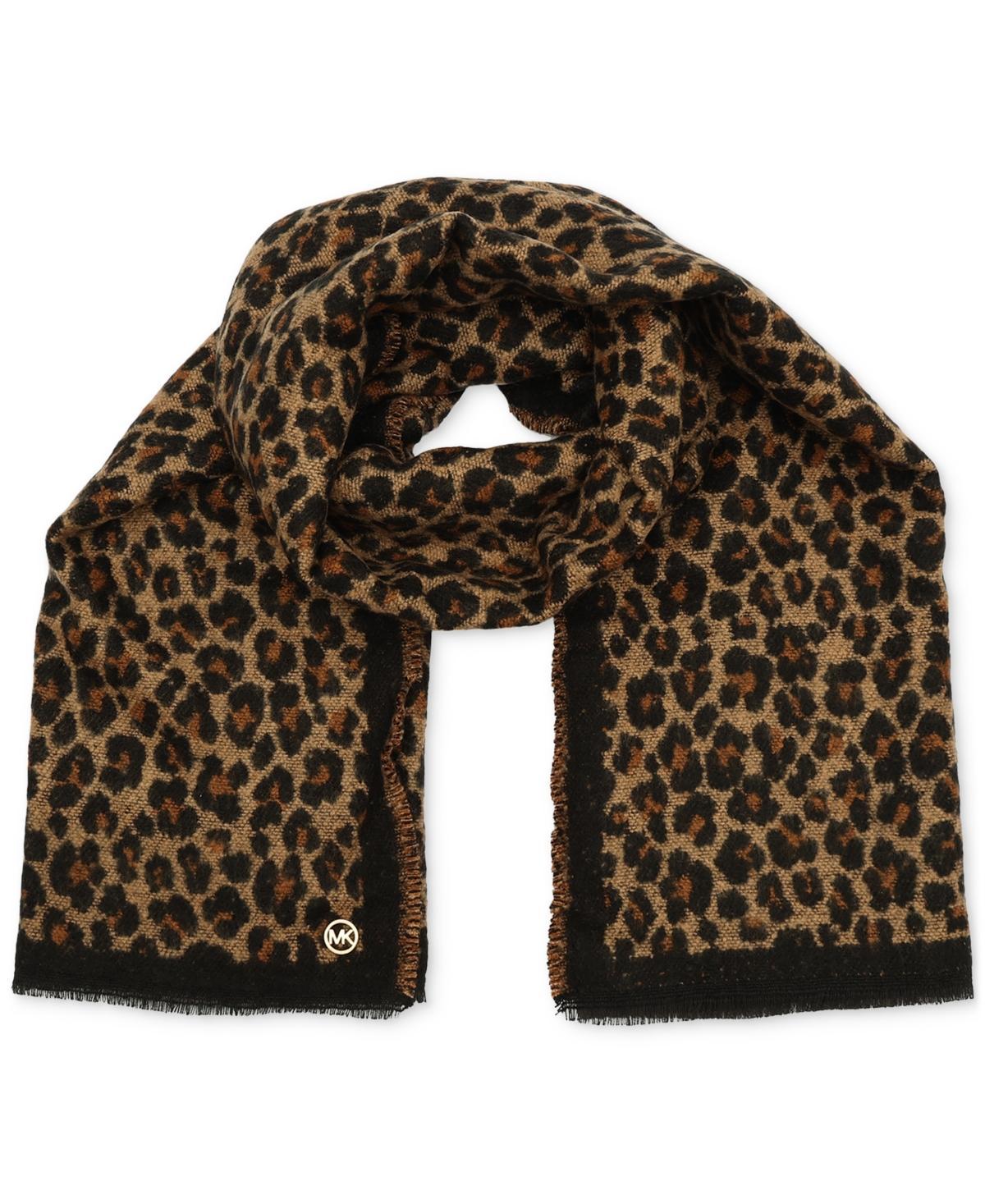 Michael Michael Kors Womens Boucle Leopard-Print Scarf Product Image