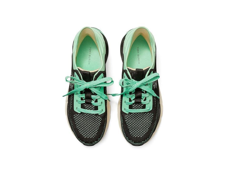 Tory Burch Good Luck Knit Trainer (Mint/Black) Women's Shoes Product Image