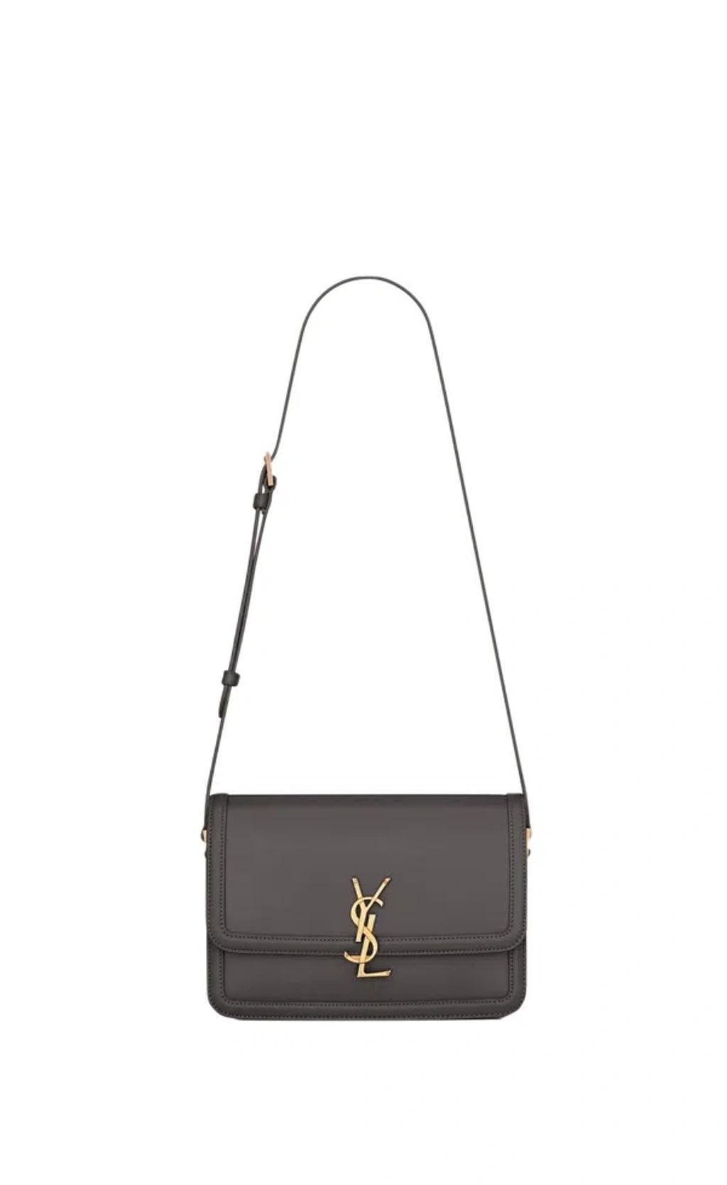 SAINT LAURENT Women's Solferino Logo Plaque Shoulder Bag In 1112 Product Image