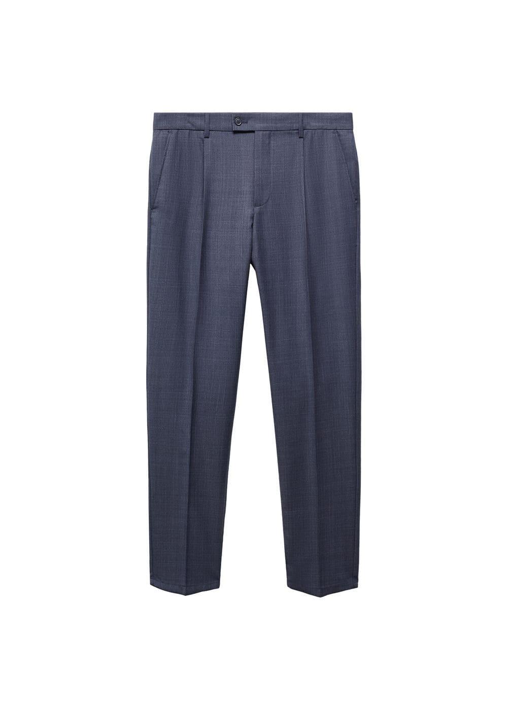 MANGO MAN - Pleat detail wool pants ink blueMen Product Image