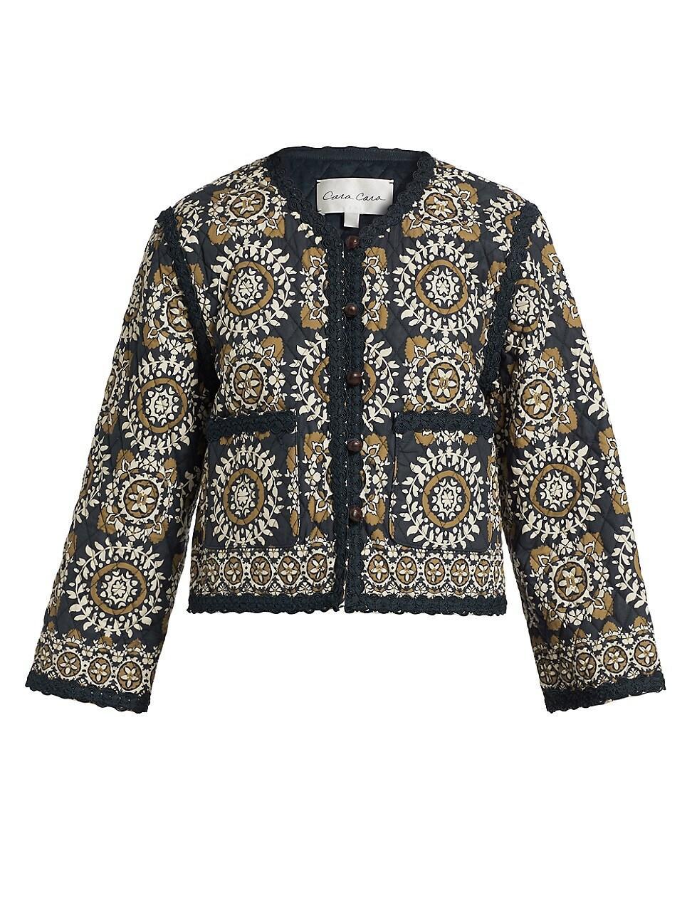 Womens Marissa Printed Quilted Cotton Button-Front Jacket Product Image