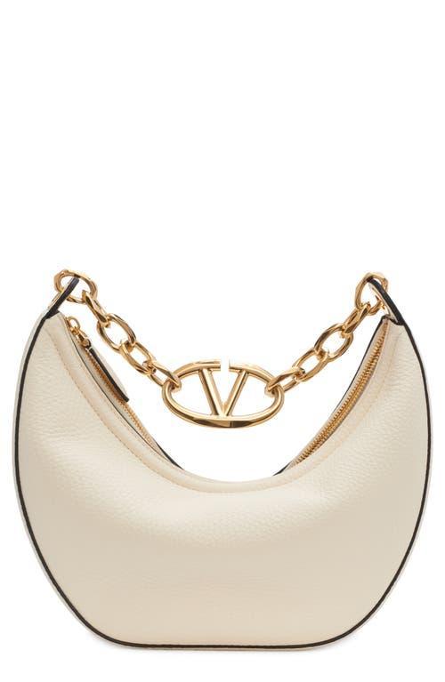 Womens Small VLogo Moon Hobo Bag In Leather With Chain Product Image