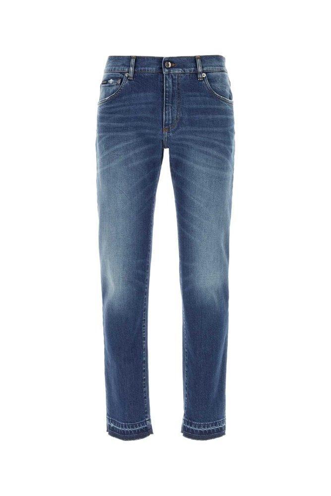 Mid-rise Skinny Jeans In Blue Product Image