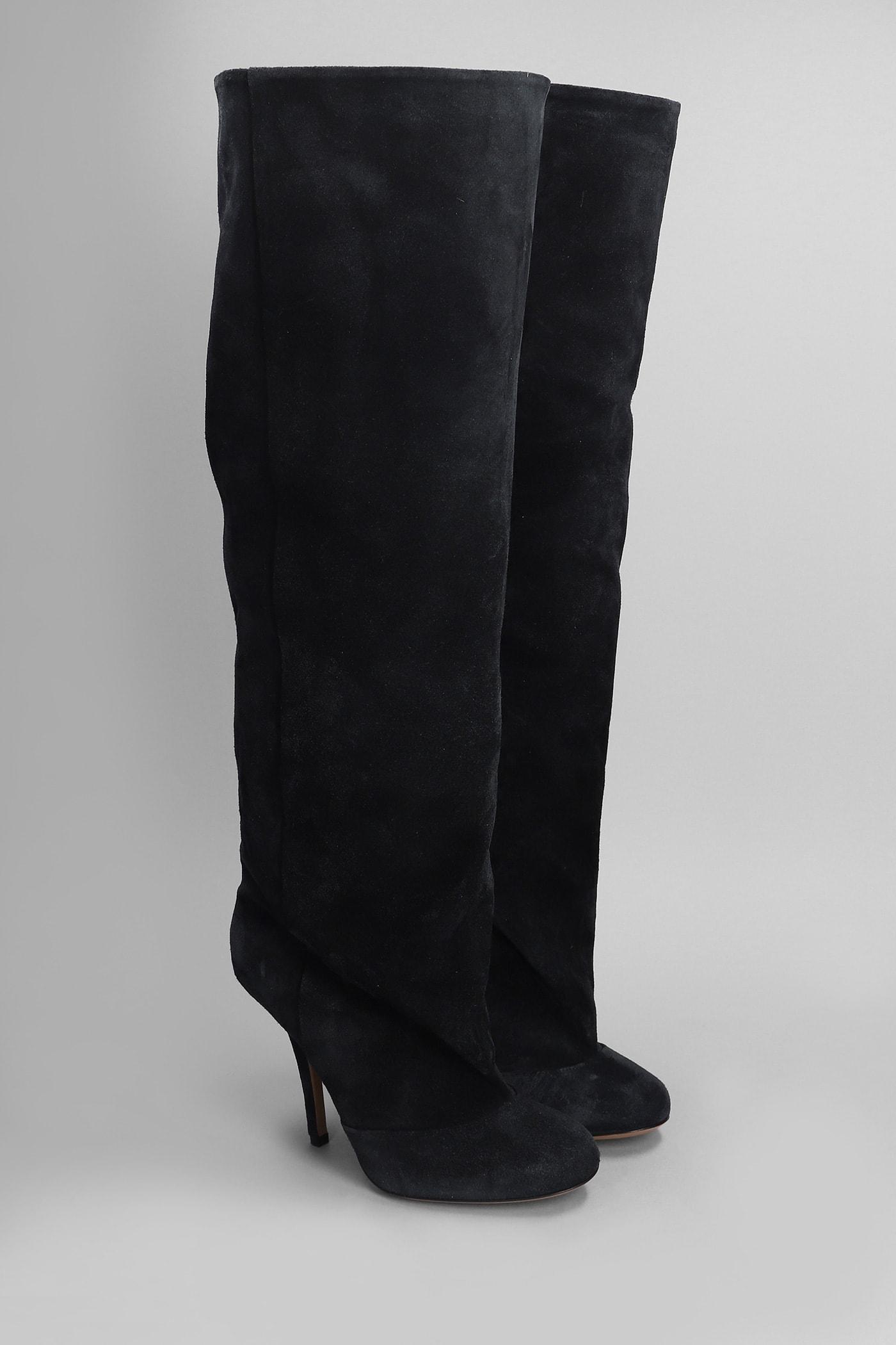 PARIS TEXAS Esther Boot 105 High Heels Boots In Black Suede Product Image