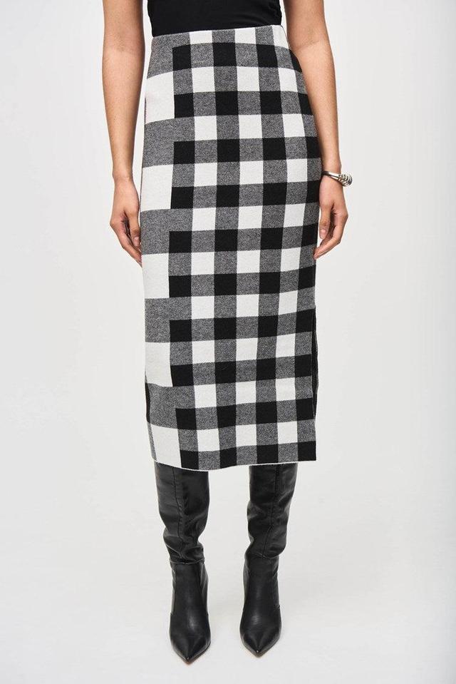 Plaid Jacquard Knit Skirt Product Image