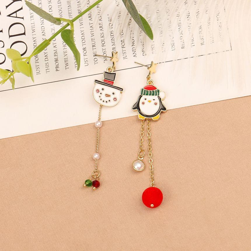 Christmas Asymmetrical Drop Earring / Clip On Earring Product Image