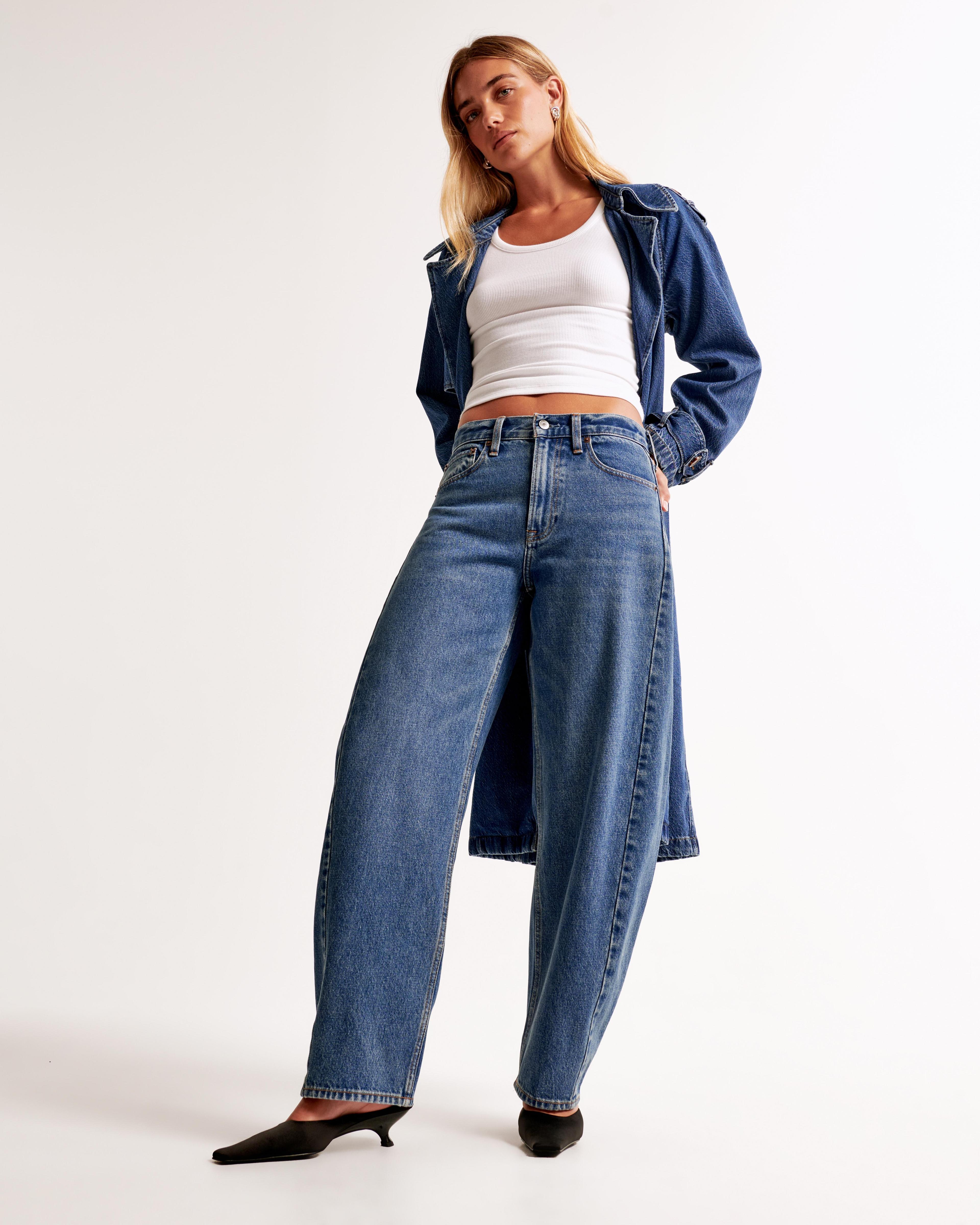 Mid Rise Barrel Jean Product Image