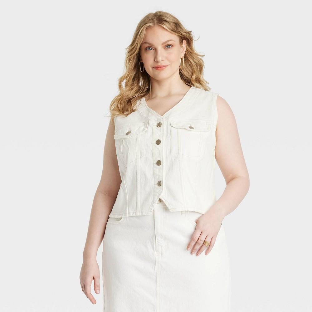 Womens V-Neck Vest - Universal Thread White 3X Product Image