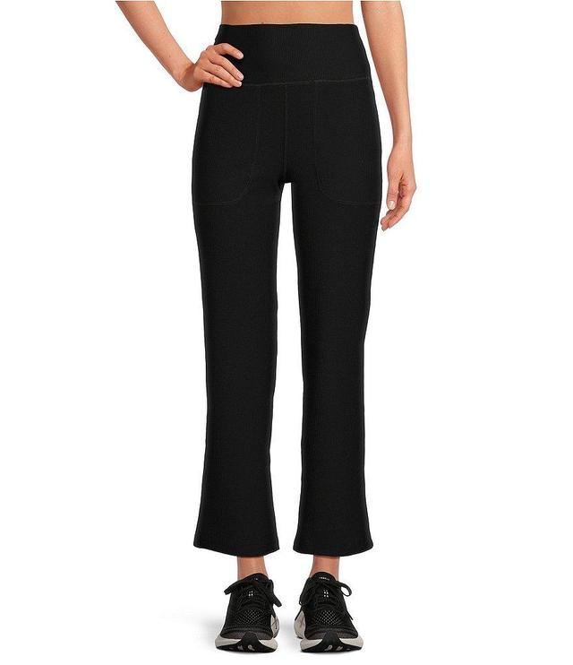 Kinesis Ribbed High Waisted Cropped Bootcut Pants Product Image