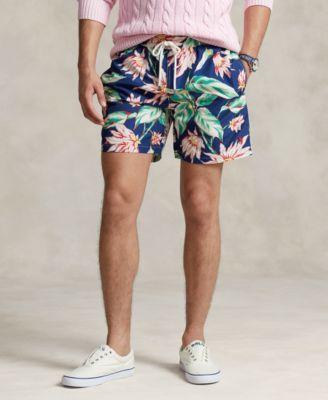 Mens Floral Drawstring Swim Trunks Product Image