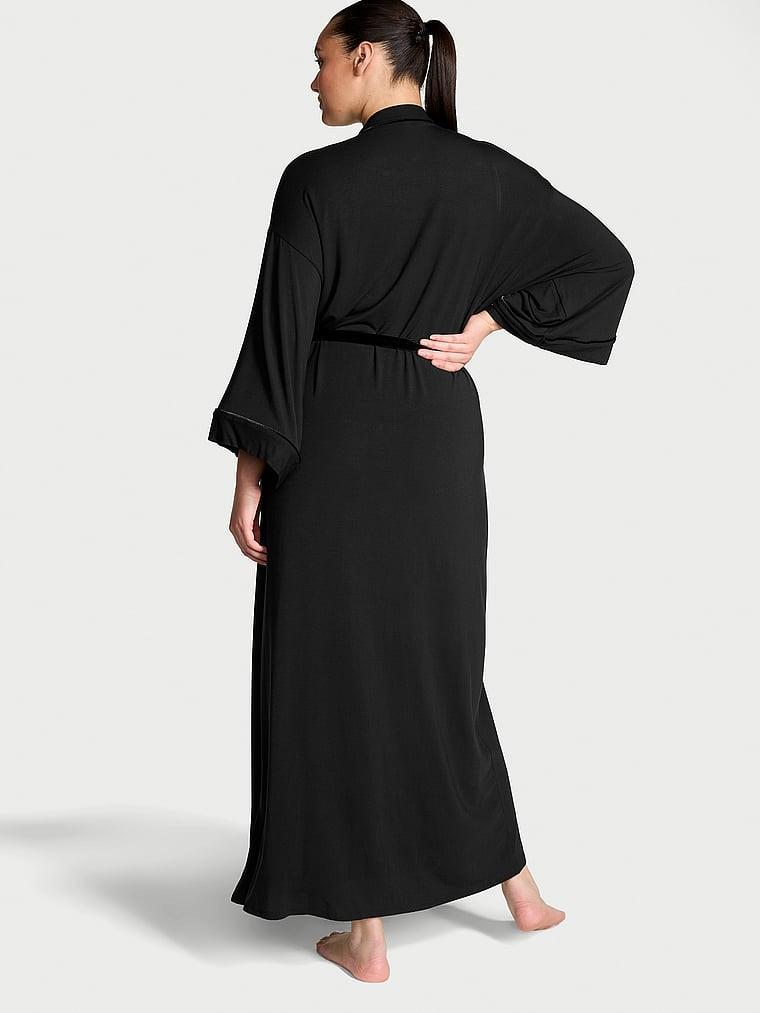 Modal Soft Velvet-Trim Maxi Robe Product Image