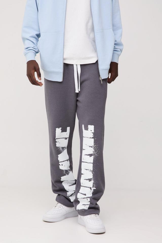 Relaxed Fit Homme Paint Splatter Gusset Jogger | boohooMAN USA Product Image