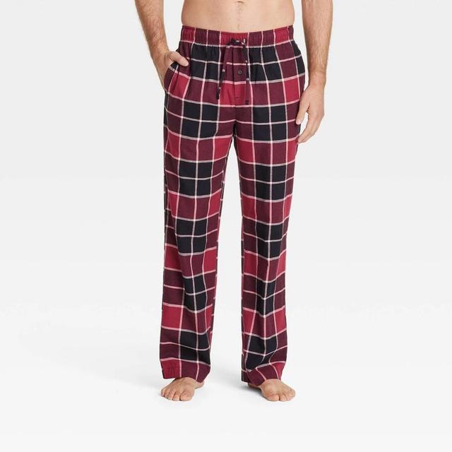 Mens Plaid Flannel Pajama Pants - Goodfellow & Co Red XL Product Image